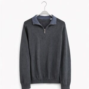 Tommy Bahama Flip Coast Reversible Half Zip Pullover Large Dark Gray Blue Men's